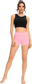 img 3 attached to 🩳 LXNMGO Women's High Waist Yoga Shorts with Tummy Control and Side Pockets - 2"/7" Length for Workout, Running, Biker, and Volleyball