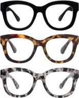 💙 amomoma am6003: стильные ретро большие очки для чтения с блокировкой синего света для женщин с пружинным петлей, читалки oprah-стиля логотип