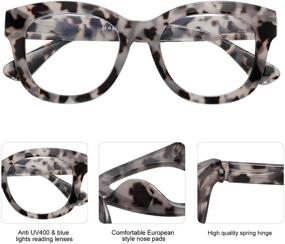 img 1 attached to 💙 AMOMOMA AM6003: Стильные ретро большие очки для чтения с блокировкой синего света для женщин с пружинным петлей, читалки Oprah-стиля