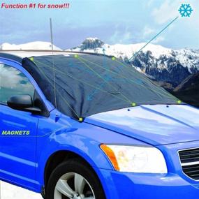 img 1 attached to 🚗 Ideal Protection for Your Car: iSmartShield Car Windshield Snow Cover with Storage Bag and Sticky Mat