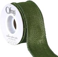 🎀 high-quality 1.5 inch wide wired edge burlap ribbon - 3 yards, moss green logo