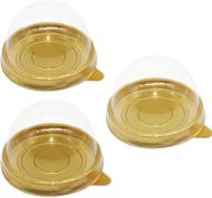 🎂 echodone 50 set clear plastic mini cupcake boxes – stylish muffin pod dome single container box for wedding & birthday – elegant gold packaging логотип