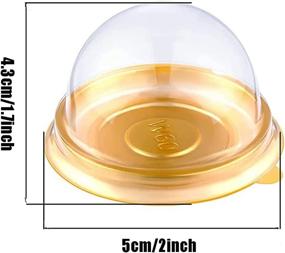 img 2 attached to 🎂 EchoDone 50 Set Clear Plastic Mini Cupcake Boxes – Stylish Muffin Pod Dome Single Container Box for Wedding & Birthday – Elegant Gold Packaging