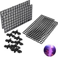 🐠 4-piece aquarium divider tray - plastic grid egg crate light diffuser for fish tank - enhances filtration and bottom isolation with 8 sucker clips (black) logo