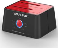 wavlink usb 3.0 to sata dual-bay external hard drive docking station for 2.5/3.5-inch hdd/ssd with uasp (6gbps) - supports offline clone duplicator function - up to 10tb capacity (2 x 10tb) logo