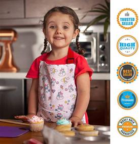 img 2 attached to 👨 Nomsum Art Smock and Apron for Kids: Perfect Protection for Cooking and Baking Fun, Ages 3-8