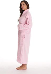 img 2 attached to 🌸 Just Love Floral Jacquard Plush Zipper Lounger Robe for Women with Convenient Pockets