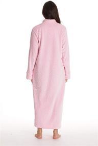 img 1 attached to 🌸 Just Love Floral Jacquard Plush Zipper Lounger Robe for Women with Convenient Pockets