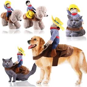 img 3 attached to 🎃 Spooktacular Halloween Cowboy Dog Cat Costume: Funny Pets Party Cosplay Apparel!
