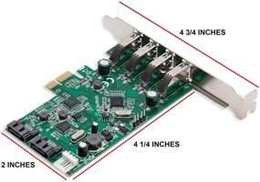 img 1 attached to 🔌 Syba 4-Port USB 3.0 & 2-Port SATA III PCIe 2.0 x1 Card with VLI/ASMedia Chipset - SD-PEX50064