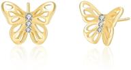 butterfly earrings hollow carved hypoallergenic sensitive logo