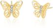 butterfly earrings hollow carved hypoallergenic sensitive logo