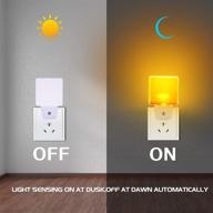 🌙 kinur ul listed dusk to dawn sensor night lights: soft amber glow for baby, kids, adults - 2 pack logo