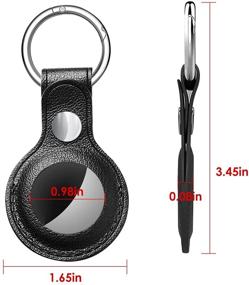 img 3 attached to 🔑 PUiKUS Genuine Leather Tracker Holder with Key Chain - 4-Pack Protective Case for AirTag, Easy Carry Cover for Keys, Backpacks, Liner Bags, Pet Collar