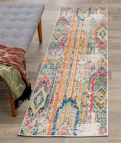 img 4 attached to Multi-colored Bohemian Runner Rug - Rugshop Sky Collection - 2' x 7'