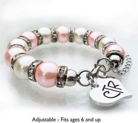 img 3 attached to 🎁 LDS Baptism Gift: CTR Charm Bracelet with Pink and White Pearls and Crystals