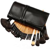 💄 moonight professional 24pcs makeup brush set - complete pro cosmetic kit for eye shadow, blush, and concealer - includes leather case logo