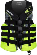 🌊 o'neill men's superlite uscg life vest in black/lime/smoke/lime, size large: a must-have safety gear for water sports enthusiasts! логотип