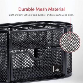 img 1 attached to 💄 Mindspace Mesh Makeup Organizer: Non-Slip Cosmetics Holder & Jewelry Storage - 8 Compartments + Drawer for Brushes, Palettes, Lipstick - Black