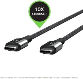 img 2 attached to 🔌 Durable Belkin MIXIT DuraTek Kevlar USB-C Cable - 4 Feet (Black) for Reliable USB Type C Connections