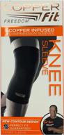 copper fit freedom knee sleeve 2 pack - copper infused compression sleeve with contour design - large size - as seen on tv логотип