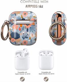 img 3 attached to Стильный ударопрочный чехол для Airpods с невыцветающими узорами, разработанный для Apple Airpods 🎧 2 и 1. Включает съемный брелок для ключей. Идеально подходит для женщин, мужчин, девочек и детей.