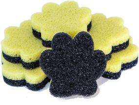 img 4 attached to 🧽 6-Pack Multipurpose Scrubby Paw Sponge for Dishes – Dual-Sided Scrubbing Sponge – Flexible in Warm Water, Firm in Cold – Deep Cleansing, Scratch-Free, Odor-Resistant – Made in the USA