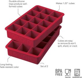 img 3 attached to 🥃 Tovolo Silicone Freezer Tray for Whiskey, Bourbon, Spirits & Liquor - Set of 2, 1.25" Cubes, BPA-Free, Fade Resistant - Cayenne