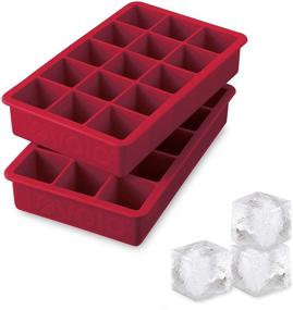 img 2 attached to 🥃 Tovolo Silicone Freezer Tray for Whiskey, Bourbon, Spirits & Liquor - Set of 2, 1.25" Cubes, BPA-Free, Fade Resistant - Cayenne