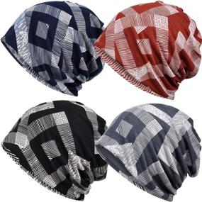 img 4 attached to 🧣 Cotton Multi-functional Face Bandanas - Ideal Sports Headwear, Headband, Neck Gaiter, Chemo Cap, Hair Loss Beanie & Nightcap