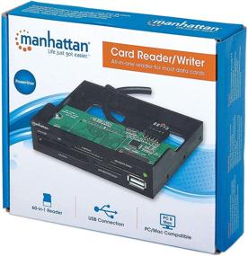 img 1 attached to 🖥️ Manhattan Hi-Speed USB 3.5-Inch Bay Mount 60-in-1 Multi-Card Reader/Writer, Black (100915) - Fast and Convenient Memory Card Access