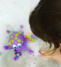 img 3 attached to Высококачественная плавающая фиолетовая игрушка для ванны Nuby "Осьминог" для увеличения удовольствия от ванны