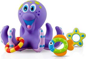 img 4 attached to Высококачественная плавающая фиолетовая игрушка для ванны Nuby "Осьминог" для увеличения удовольствия от ванны