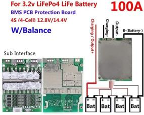 img 3 attached to 🔋 High Performance 12V 100A 4S BMS Protection Board with Balancing for LiFePO4 Battery Pack (18650)