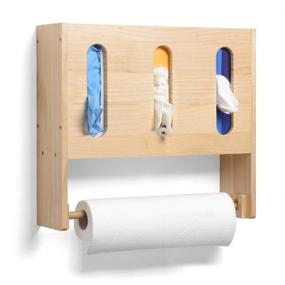 img 4 attached to 🧤 Convenient Wall-Mounted Glove Dispenser Tissue Napkin Box Paper Towel Holder - Wooden 3 Boxes Hygiene Station for Home, Garage, Workshop, Medical Office (Assembly Required)