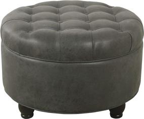 img 1 attached to HomePop N8264 F2110 Storage Ottoman Navy Furniture in Accent Furniture