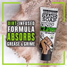 img 3 attached to 🛠️ Grip Clean: Heavy Duty Hand Cleaner for Auto Mechanics & Industrial Work - Dirt-Infused Hand Soap to Absorb Grease/Oil, Stains & More. All-Natural, Moisturizing & Lime Scented (Squeeze Tube)