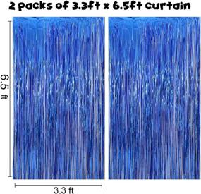 img 2 attached to 🎉 LILF Metallic Tinsel Foil Fringe Curtain Streamer Backdrop - 2 Packs of 3.3ft x 6.5ft - Perfect for Baby Shower, Graduation, Wedding, Birthday Party Decoration in Royal Blue!