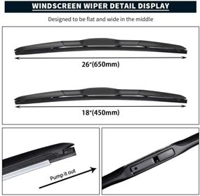 img 2 attached to 🚗 MIKKUPPA 26"+18" Windshield Wipers - Replacement for Honda Accord, Hyundai Sonata, Toyota Camry - U/J Hook All Season Wiper Blades, Pack of 2