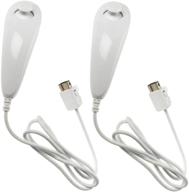 🎮 wii nunchuck controllers - replacement remote gamepad for nintendo wii and wii u, 2 pack, white - enhanced for outstanding performance and compatibility logo