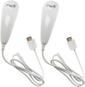 img 4 attached to 🎮 Wii Nunchuck Controllers - Replacement Remote Gamepad for Nintendo Wii and Wii U, 2 Pack, White - Enhanced for Outstanding Performance and Compatibility