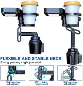 img 1 attached to 🚘 OFY Адаптер для расширения держателя стакана с зарядной поддержкой Qi до 10 Вт: идеальный многофункциональный регулируемый держатель телефона для монтажа в автомобиле, подходит для маленьких бутылок с водой, кофе, напитков, закусок и картофеля фри.
