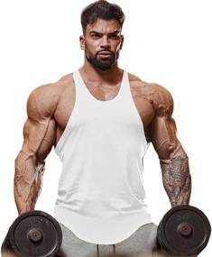 img 4 attached to Babioboa Workout Stringer Bodybuilding T Shirts Men's Clothing and Active