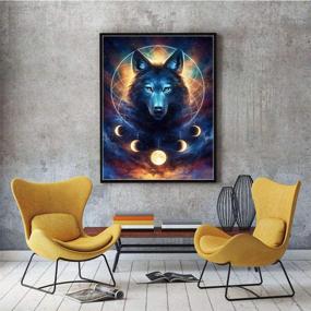 img 2 attached to Набор для творчества Black Wolf 5D Diamond Painting для взрослых - Набор для творчества по алмазной вышивке Луна для детей - Комплект кристальных стразовых алмазов для крестиков - Подарок для дома - 12x16 дюймов