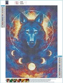 img 3 attached to Набор для творчества Black Wolf 5D Diamond Painting для взрослых - Набор для творчества по алмазной вышивке Луна для детей - Комплект кристальных стразовых алмазов для крестиков - Подарок для дома - 12x16 дюймов