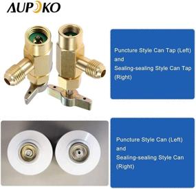 img 1 attached to 🔌 Aupoko R134A Self-Sealing Can Tap with R134A Tank Adapter, 1/2’’ Acme to 1/4’’ SAE Refrigerant Can Bottle Tap Opener, featuring 1/4’’ SAE Female and 1/2’’ Acme Male Adapter