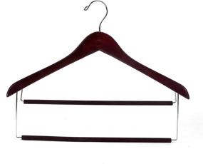 img 1 attached to 👔 Set of 2 Premium Two-Tone Wooden Suit Hangers | Velvet Pants Bar | Smooth Finish | Solid Mahogany Coat Hanger with 360° Swivel Hook | Ideal for Camisoles, Jackets, Pants, and Dresses