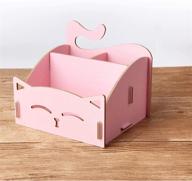 whimsical pink diy wooden cute cat pen pencil holder and desk organizer - perfect for home and office логотип