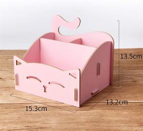 img 3 attached to Whimsical Pink DIY Wooden Cute Cat Pen Pencil Holder and Desk Organizer - Perfect for Home and Office