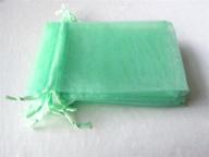 vlonfine set of 25 organza drawstring pouches gift bags, light green, 3.9x5.9 inches (10x15cm) logo